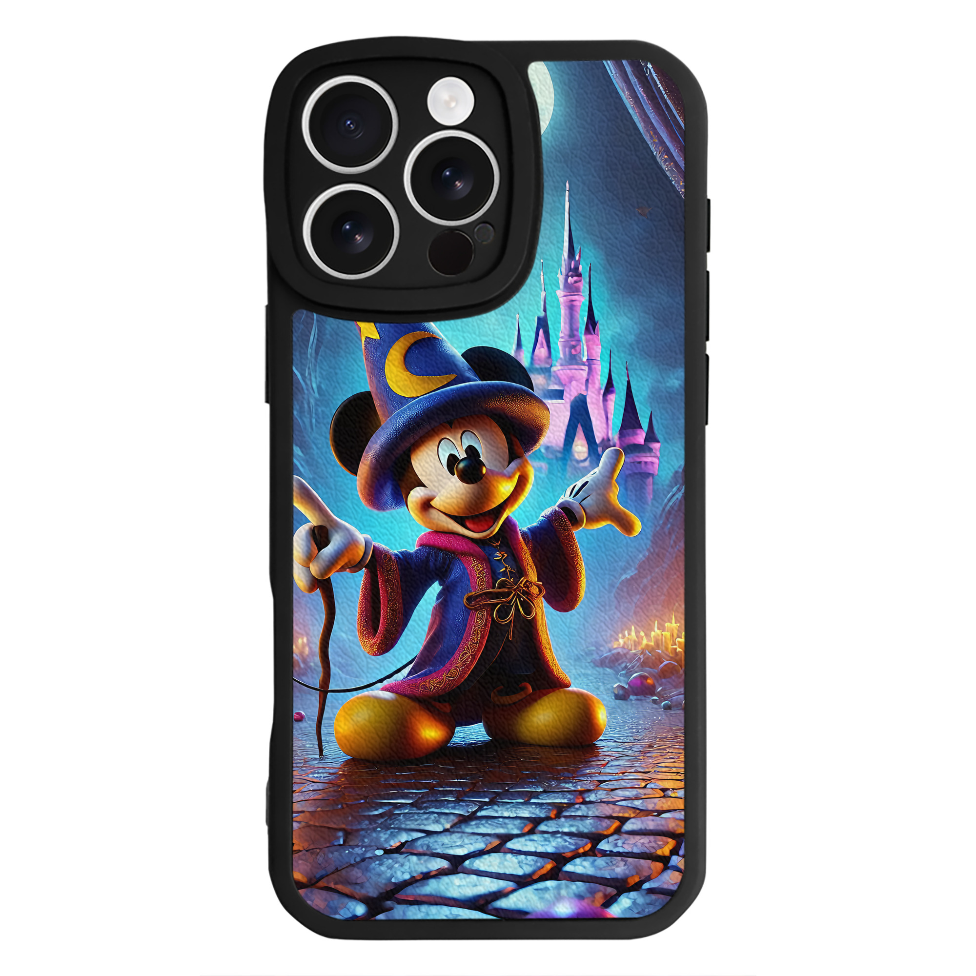 （画像用） ミッキーマウス Mickey Mouse 【iPhone 16シリーズ対応】シリコンスマホケース（レザー調） 材質：シリコン